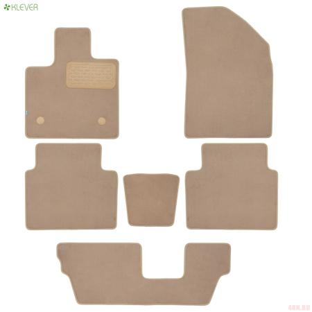 Коврики салона текстильные Premium для EXEED VX (2021-2025) 6 шт. бежевые № KLEVER0410600222112kh
