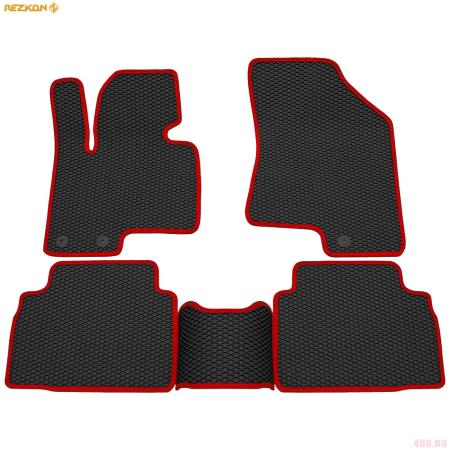 Коврики салона Rezkon EVA резиновые для Hyundai ix35 (2010-2016) с красным кантом № 9020040104