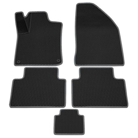 Коврики салона 3D Eva ромб резиновые для Geely Coolray (2020-2025) с серым кантом № 9217025102