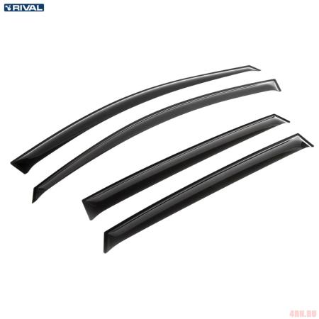 Дефлекторы окон Rival Premium для Hyundai Solaris хэтчбек 5дв. (2010-2016) № 32305004