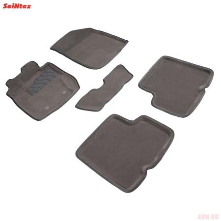 Коврики салона 3D текстильные для Renault Duster серые № 87557