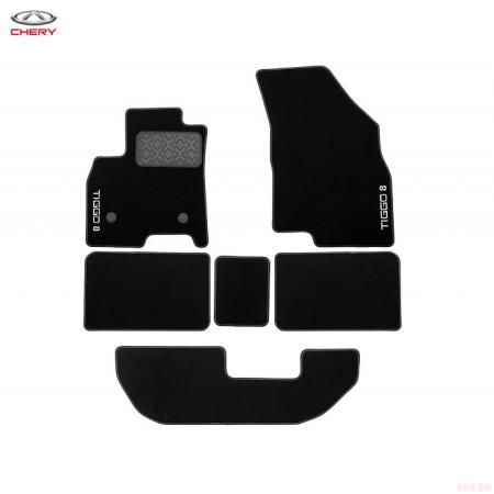 Коврики салона текстильные оригинальные для Chery Tiggo 8 (2018-2025) 6 шт. № CHERY0206
