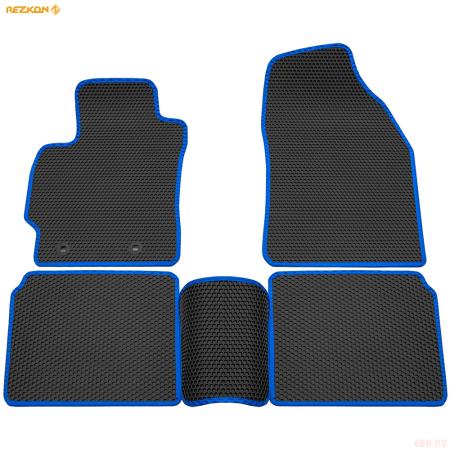 Коврики салона EVA соты резиновые для Toyota Corolla (2013-2019) с синим кантом № 9134015203