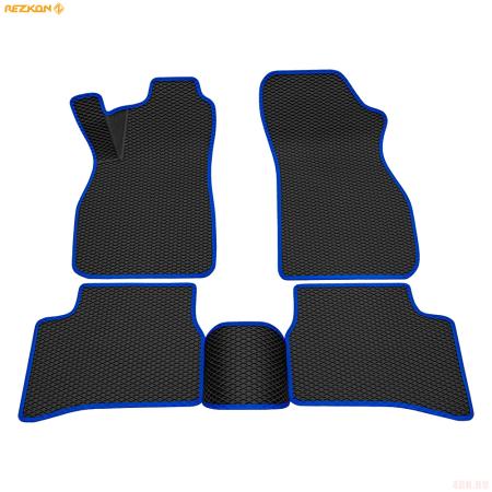 Коврики салона 3D EVA ромб резиновые для Hyundai Accent (2001-2010) с синим кантом № 9220010103