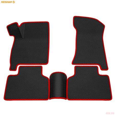 Коврики салона 3D EVA Ромб резиновые для Lada (ВАЗ) 2110/2111/2112/«Богдан» с красным кантом № 9239050104