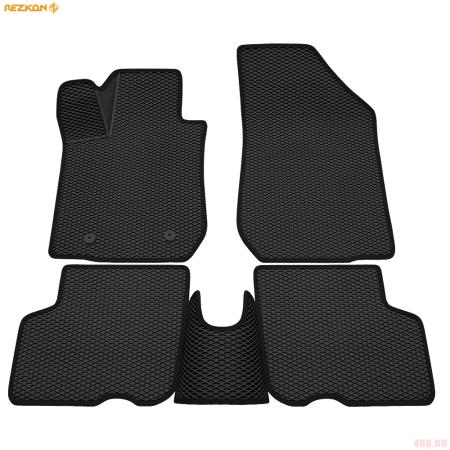 Коврики салона 3D EVA Ромб резиновые для Lada (ВАЗ) Largus (2021-2025) 5 мест. с черным кантом № 9239020201