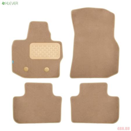 Коврики в салон Klever Premium для BMW X3 (G01) 4WD (2017-2024) бежевые № KLEVER04054022110kh