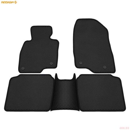 Коврики салона Rezkon EVA cоты резиновые для Mazda 6 (2013-2025) с черным кантом № 9023015201