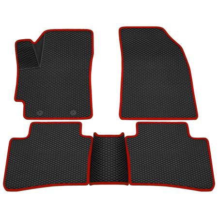 Коврики салона 3D Eva ромб резиновые для для Hyundai Creta (2021-2025) с красным кантом № 9220065204