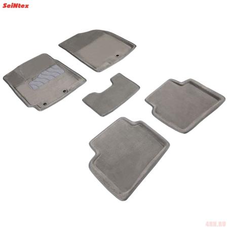 Коврики салона 3D текстильные для Kia Rio 3 (2011-2016) серые № 84721