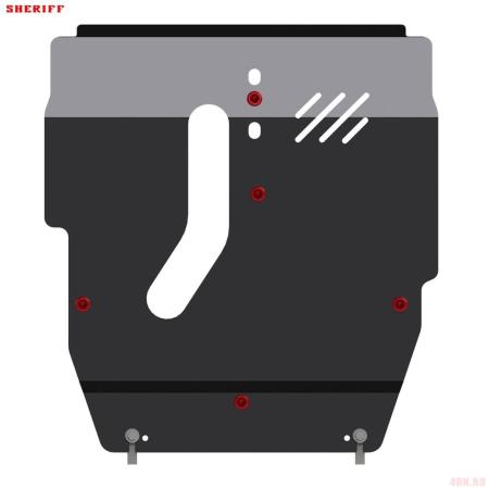 Защита картера и КПП для Chery Tiggo с кенгурином «Беркут» (2005-2016) № 28.1260