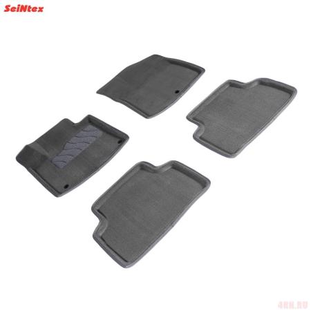 Коврики салона 3D текстильные для Kia Sorento (2020-2025) серые № 96505