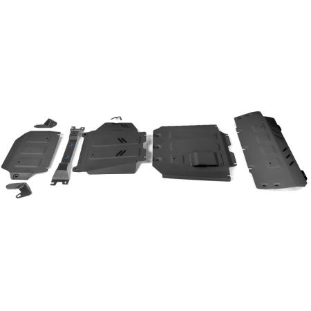 Защита радиатора, двигателя, КПП и раздаточной коробки для Mercedes G-Class (2018-2025) черная, 4 части № K333.3951.1