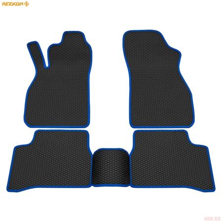 Коврики салона Rezkon EVA резиновые для Hyundai Accent (2001-2010) с синим кантом № 9020010103
