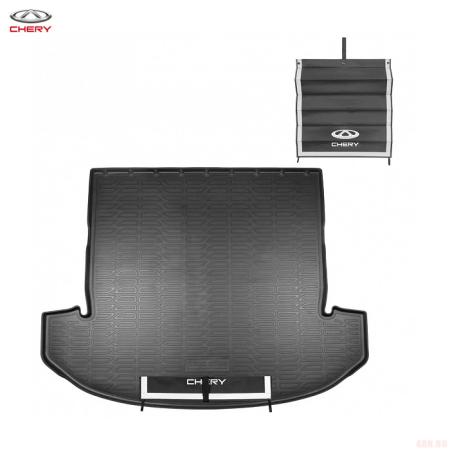 Коврик багажника оригинальный с защитным фартуком для Chery Tiggo 8 Pro (2021-2025) при сложенном 3-м ряде № NPPA001CCY04