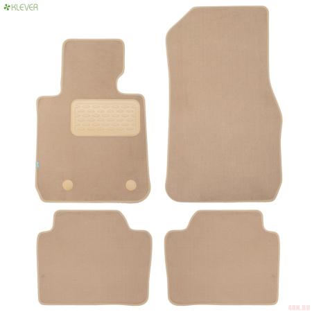 Коврики салона Klever текстильные Premium для BMW 3-Серия (F30) седан (2012-2018) бежевые № KLEVER04053522112kh