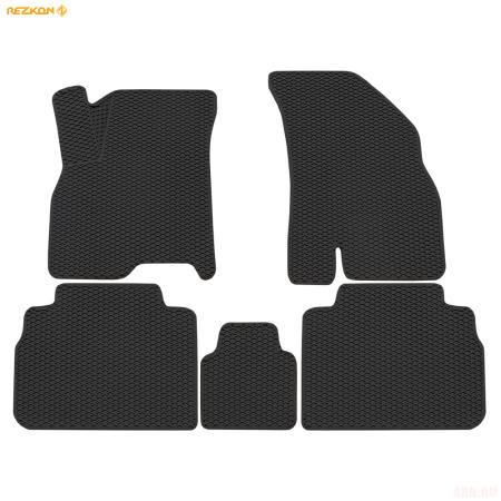 Коврики салона 3D EVA Ромб резиновые для Chery Tiggo 8 Pro (2021-2025) с черным кантом № 9211041101