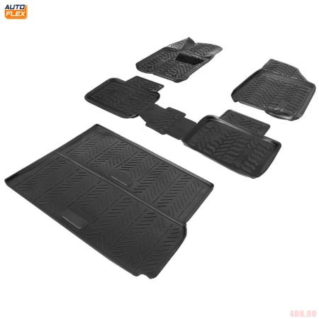 Комплект ковриков салона и багажника для Lada (ВАЗ) Vesta Cross универсал (2017-2025) с фальш полом № K9600101-4