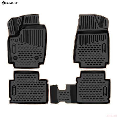 Коврики салона 3D для Lada (ВАЗ) Niva Legend (2021-2025) с бежевым кантом № KANT.ELEM3DAN0456210k.bg