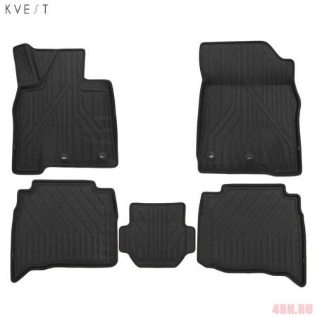Коврики в салон 3D Kvest для Toyota Land Cruiser 200 (2015-2021) серые № KVESTTYT00001Kg1