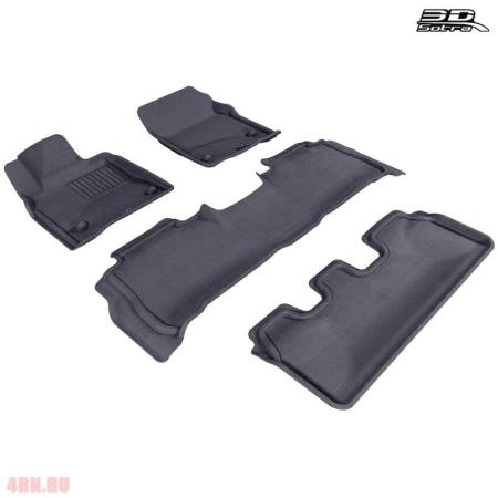 Коврики салона Sotra Liner 3D Lux серые для Toyota Land Cruiser 200 (2007-2011) 3 ряда № ST 74-00330