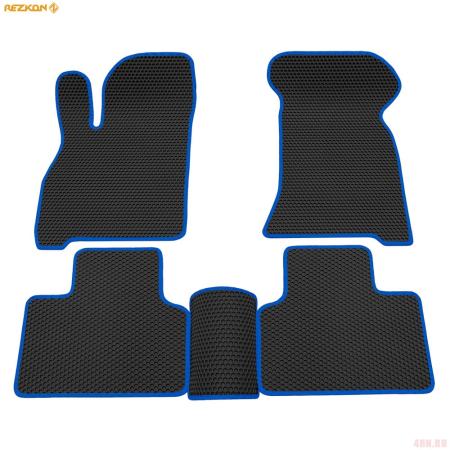 Коврики салона EVA соты резиновые для Lada (ВАЗ) Priora (202170/202171/202172) с синим кантом № 9139025103