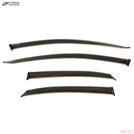 Дефлекторы окон для Kia XCeed (2020-2025) с хромированным молдингом № K16120CR