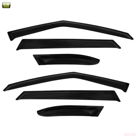 Дефлектор боковых окон для Land Rover Range Rover Velar (2017-2025) 6 частей № SLRRRV1732/6