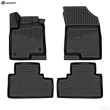 Коврики салона 3D для Haval Jolion (2021-2025) 2WD с черным кантом № KANT.ELEM3DAN0015210k.blk