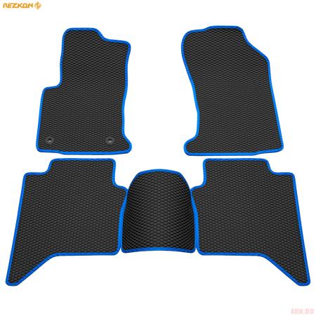 Коврики салона EVA резиновые для Toyota Hilux (2015-2025) с синим кантом № 9034045103