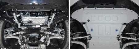 Защита радиатора и двигателя для Volkswagen Touareg (2018-2025) № 333.5870.1