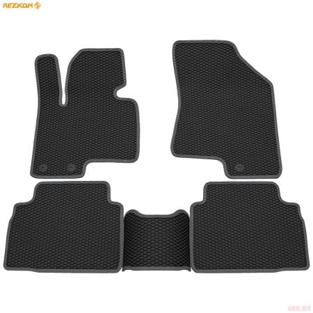 Коврики салона Rezkon EVA резиновые для Hyundai ix35 (2010-2016) с серым кантом № 9020040102