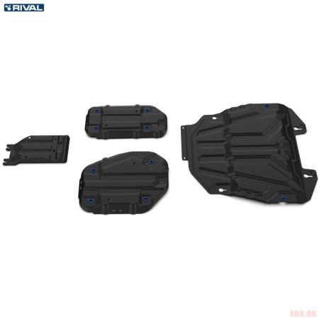 Комплект защиты картера, КПП, топливного бака и редуктора для Toyota RAV4 (2019-2025) № K111.9534.1