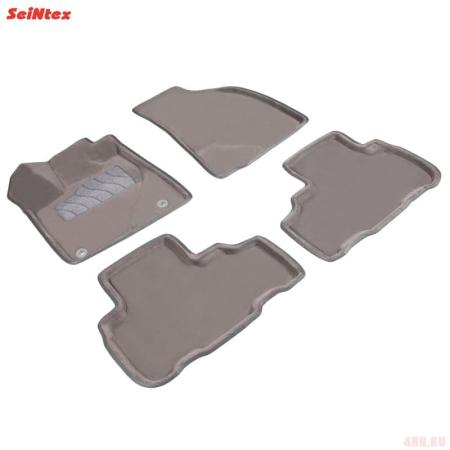 Коврики салона 3D текстильные для Toyota Highlander (2014-2019) серые № 86049