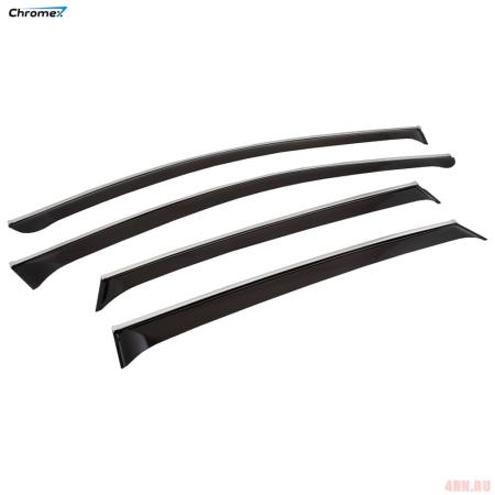 Дефлекторы окон Chromex для Honda CR-V (2012-2015) с хромированным молдингом № CHROMEX.63004