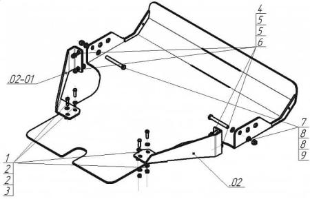 Защита картера и радиатора для Mercedes Actros (2008-2012) № 21203