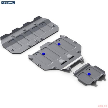 Комплект защиты картера, КПП и раздаточной коробки для Bentley Bentayga (2016-2025) № K333.0401.1