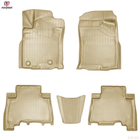 Коврики салона 3D для Toyota Land Cruiser Prado 150 (2013-2017) (5 мест) бежевые № NPA11-C88-488-B