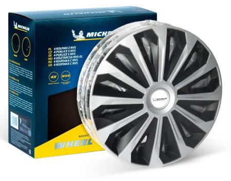 Колпаки колесные MICHELIN 13", "Космо", серебристо-черные, 4 шт. № 300269