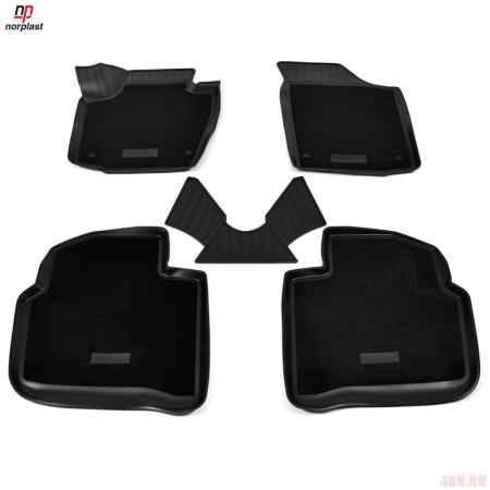 Коврики салона комбинированные 3D для Volkswagen Polo (2020-2025) № NPA11-C81-651-4-CM