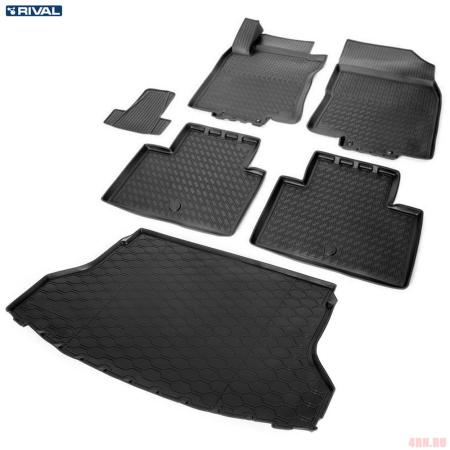 Комплект ковриков салона и багажника для Nissan X-Trail (T32) (2014-2022) № K14109001-3