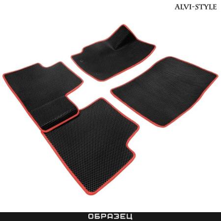 Коврики салона EVA для Lada (ВАЗ) Vesta (2015-2025) с красным кантом № EVAST10-06BR