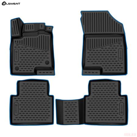Коврики салона 3D для Haval Jolion (2021-2025) 4WD с синим кантом № KANT.ELEM3DA66905210k.bl