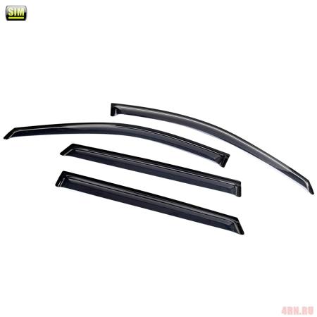 Дефлекторы боковых окон SIM для Hyundai Grand Santa Fe (2014-2018) № SHYSAN1332-12