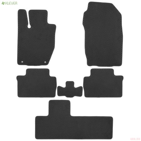 Коврики салона EVA для Mitsubishi Montero Sport (2015-2021) с черной окантовкой, 6 шт. № EVA.B.0503503322110k