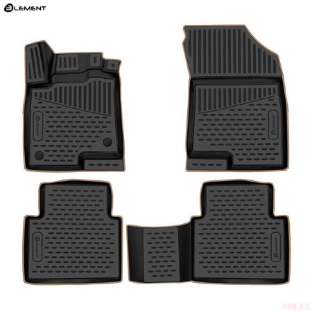 Коврики салона 3D для Haval Jolion (2021-2025) 4WD с бежевым кантом № KANT.ELEM3DA66905210k.bg