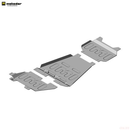 Защита переднего дифференциала, картера, КПП и раздаточной коробки для Ford F-150 Super Crew (2017-2025) № 30710