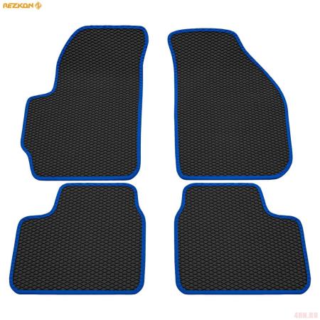 Коврики салона EVA резиновые для Daewoo Matiz (2000-2015) с синим кантом № 9014010103
