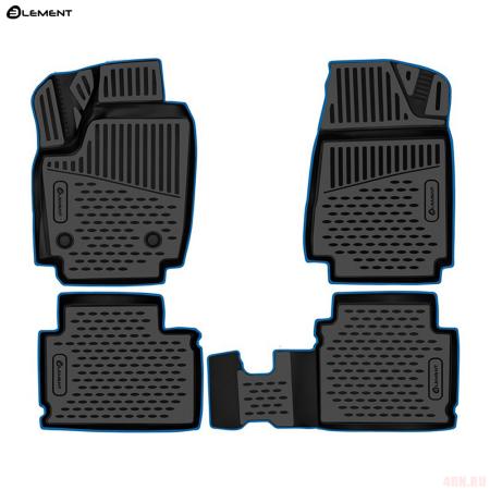 Коврики салона 3D для Lada (ВАЗ) Niva Legend (2021-2025) с синим кантом № KANT.ELEM3DAN0456210k.bl