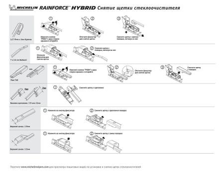 Щетки стеклоочистителя Michelin гибридные для Renault Sandero (вкл. Stepway) (2014-2022) № K13322-20